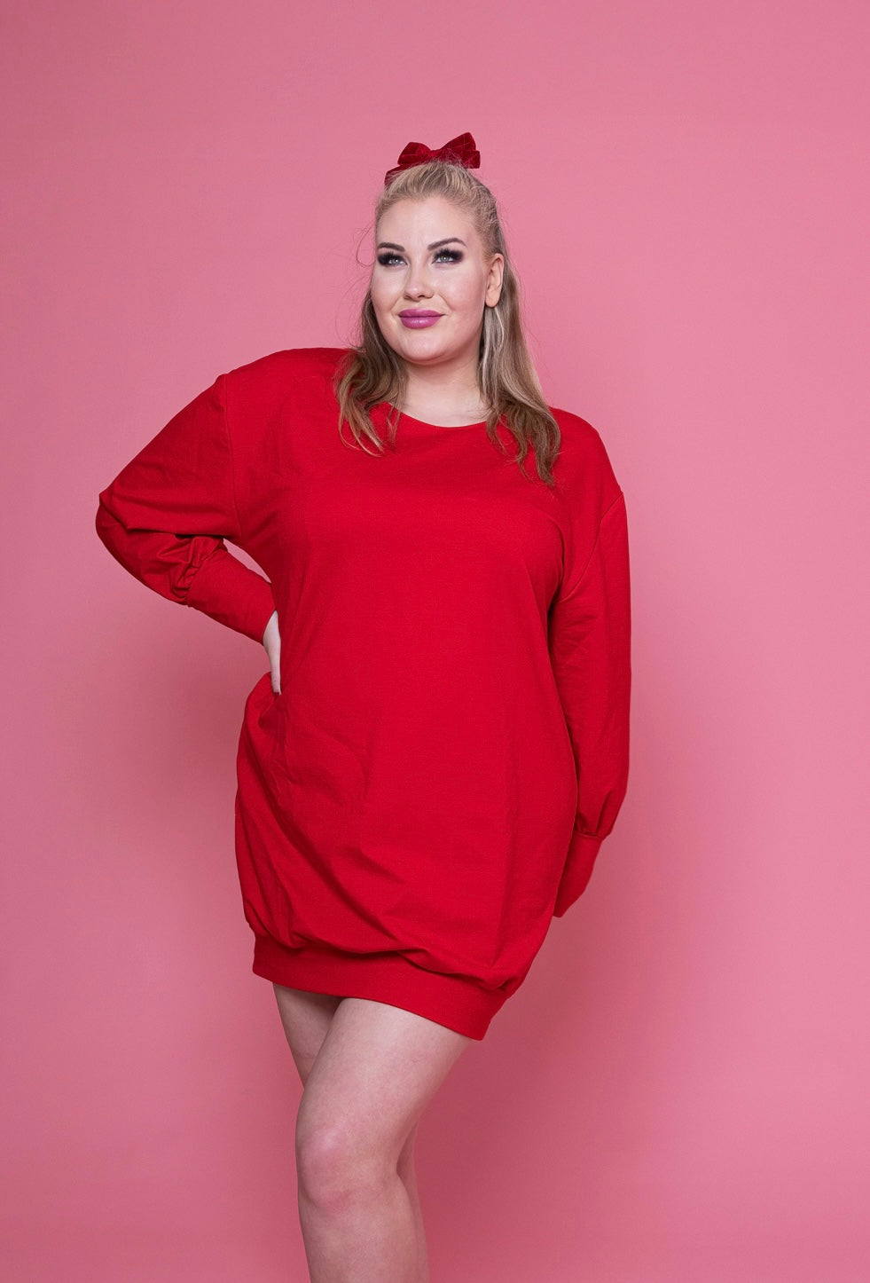 Josefiina college mekko oversize, punainen