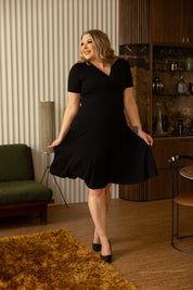 Casual lyhythihainen mekko, musta