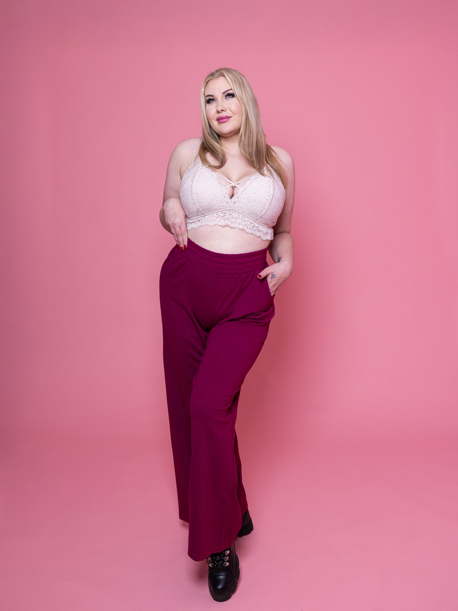 Everyday housut, viininpunainen