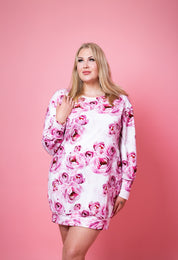 Josefiina college mekko oversize, pioni valkoinen