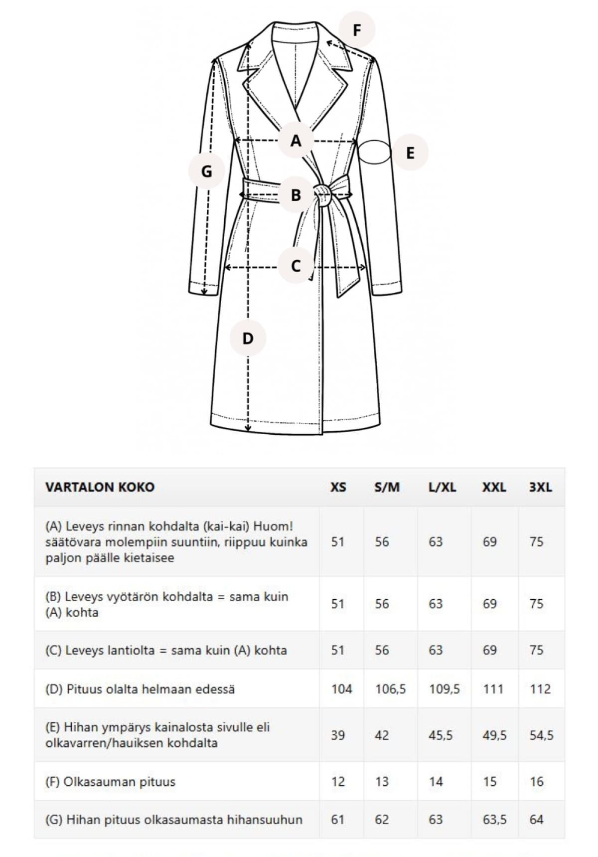 Classy-kietaisutakki korostaa vartaloa elegantisti. Sopii keväästä syksyyn ja toimii arjessa sekä juhlapukeutumisessa.