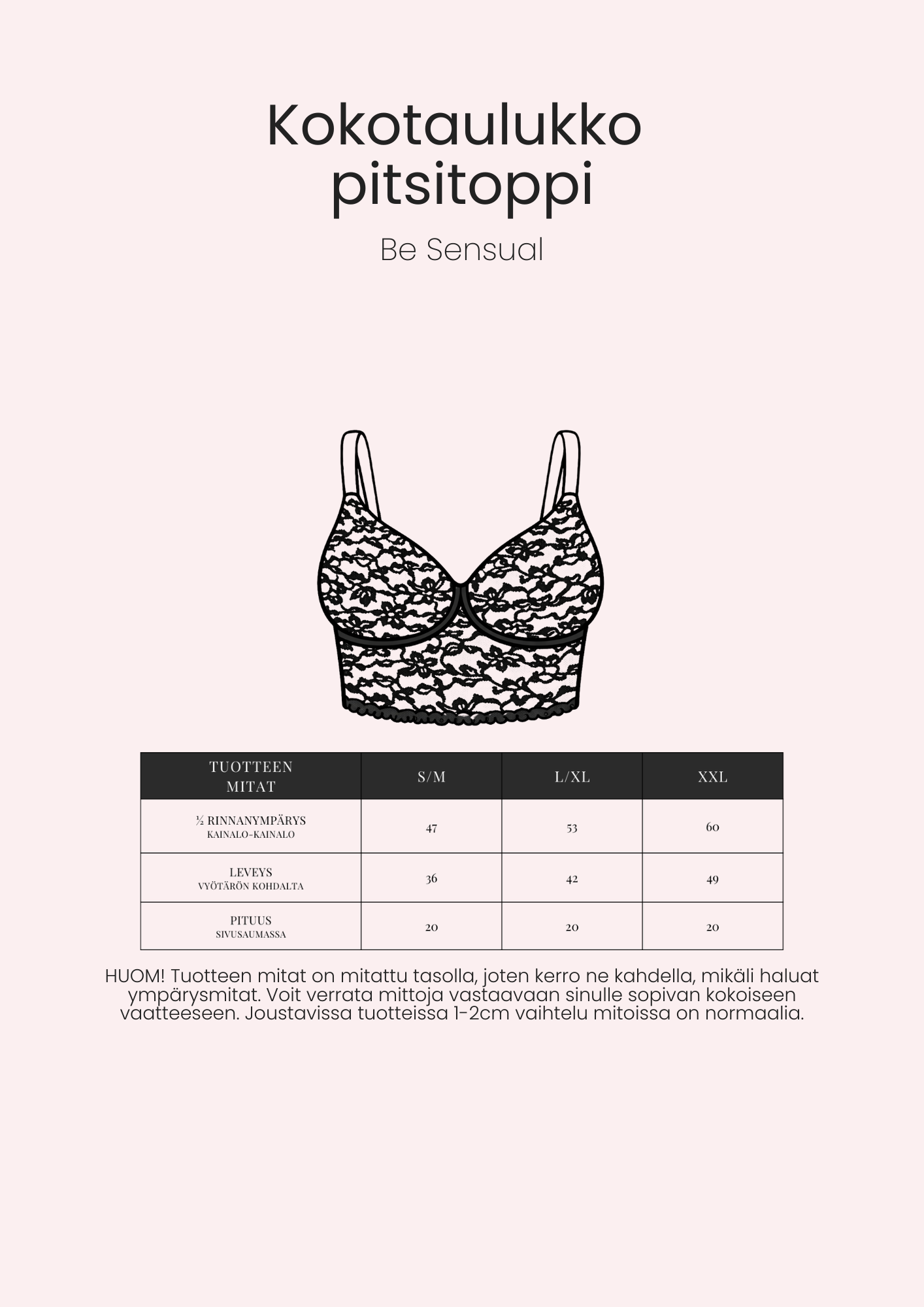 Be Sensual- pitsitoppi, musta