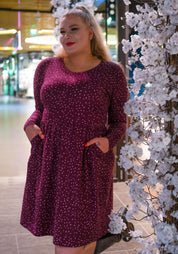 Oh Mama mekko polkadot viininpunainen
