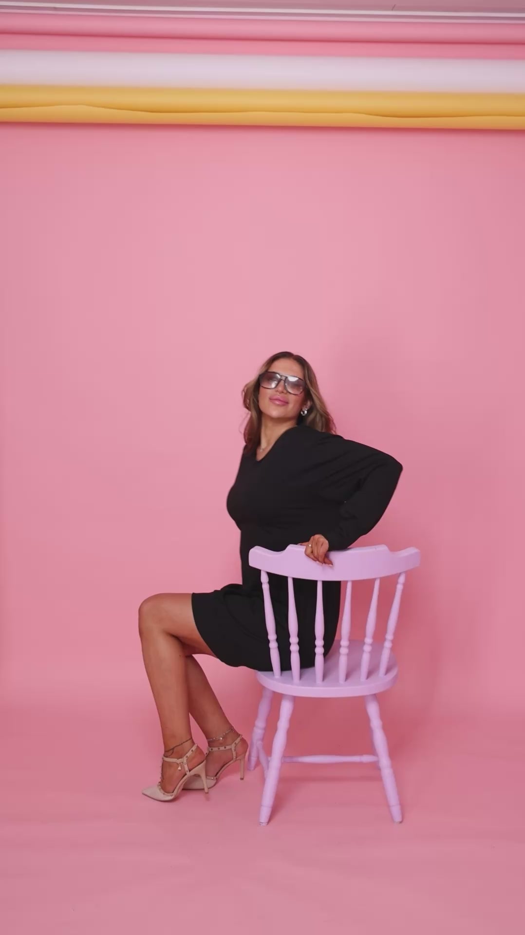 Josefiina college mekko oversize, musta